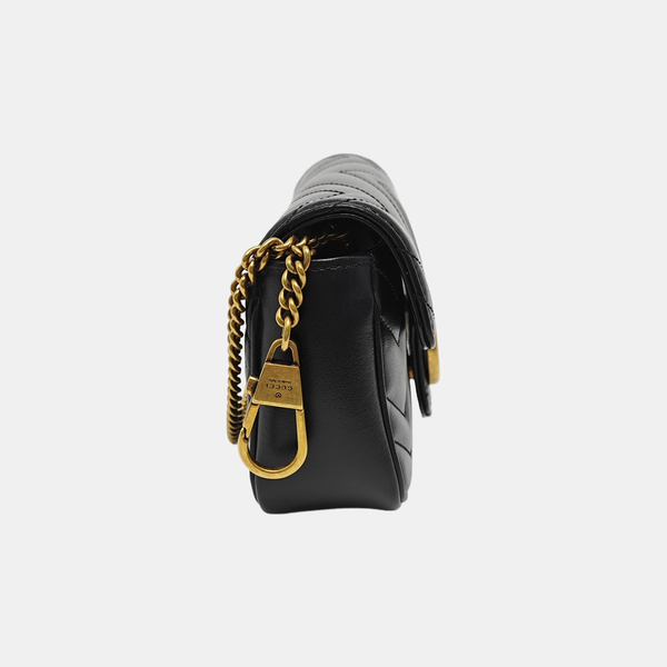 GG Marmont Mini Quilted Calfskin Black