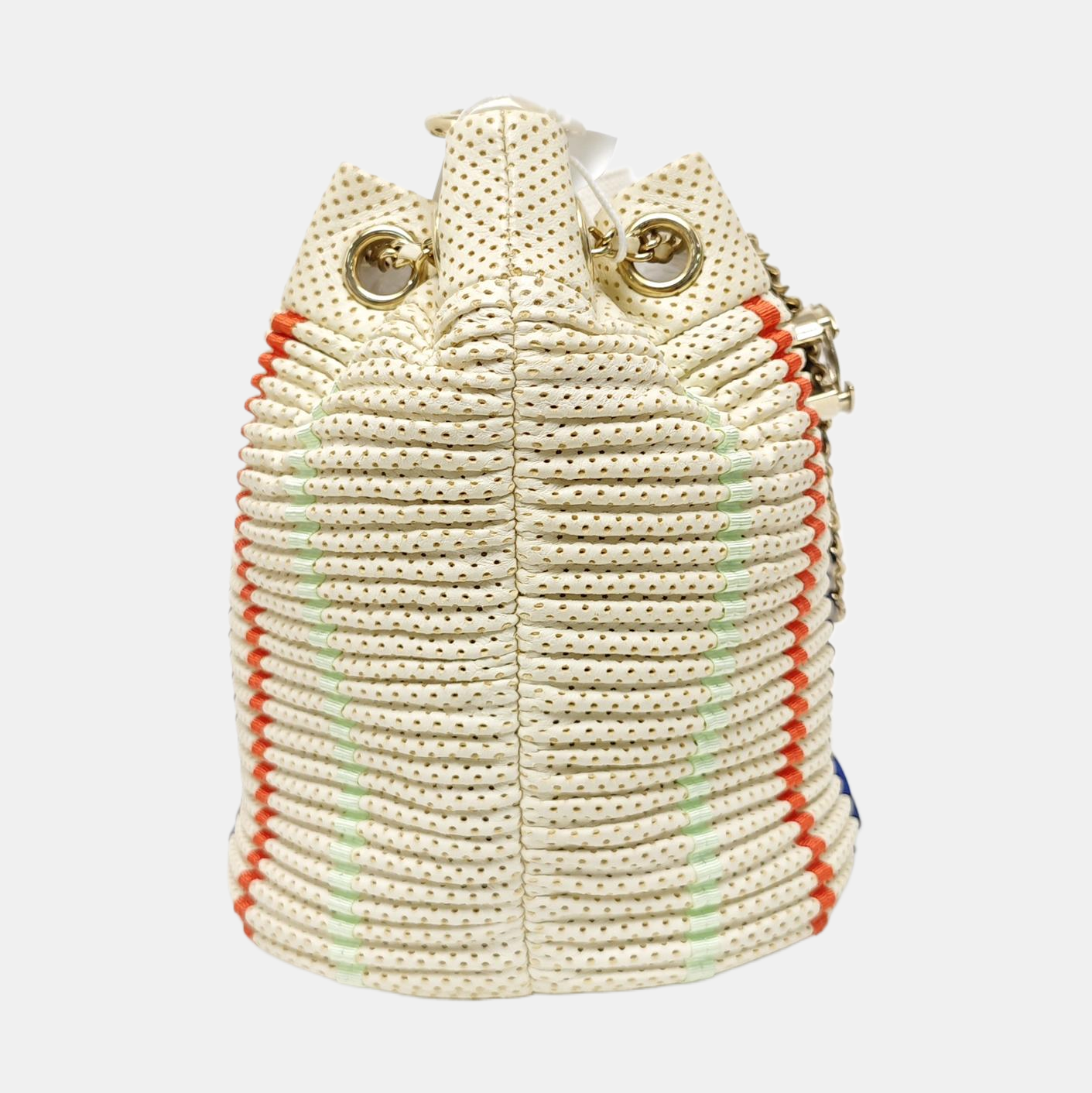 Quilted Lambskin Bucket Bag Beige