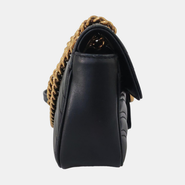 GG Marmont Small Quilted Calfskin Black