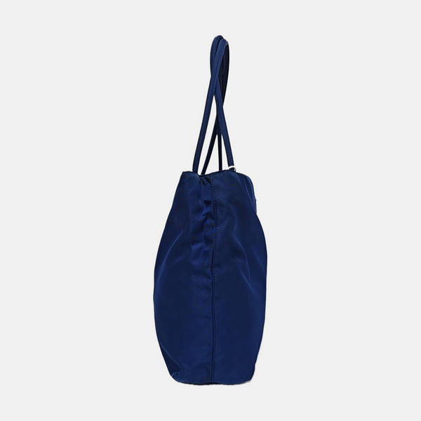 Nylon Top Handle Bag Blue
