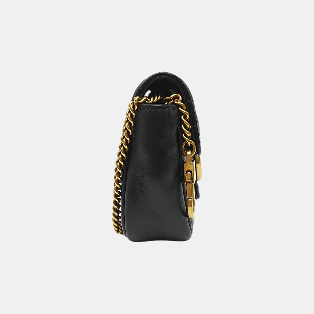 GG Marmont Mini Quilted Calfskin Black