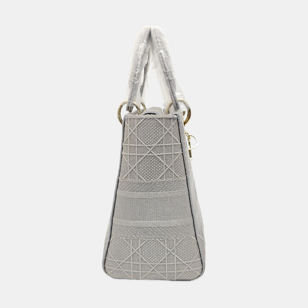 Lady D-Lite Cannage Canvas Gray