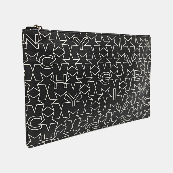 Coated Canvas Clutch Black