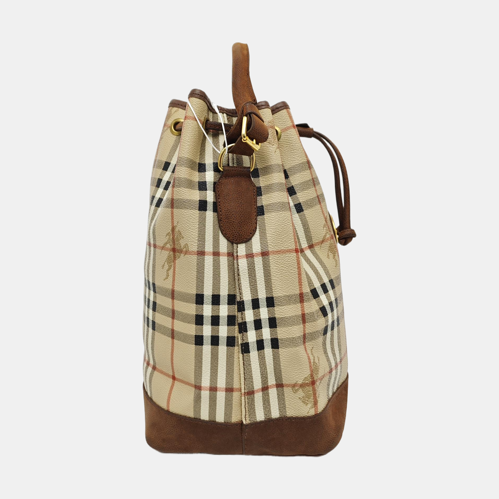 Coated Canvas Bucket Bag Brown