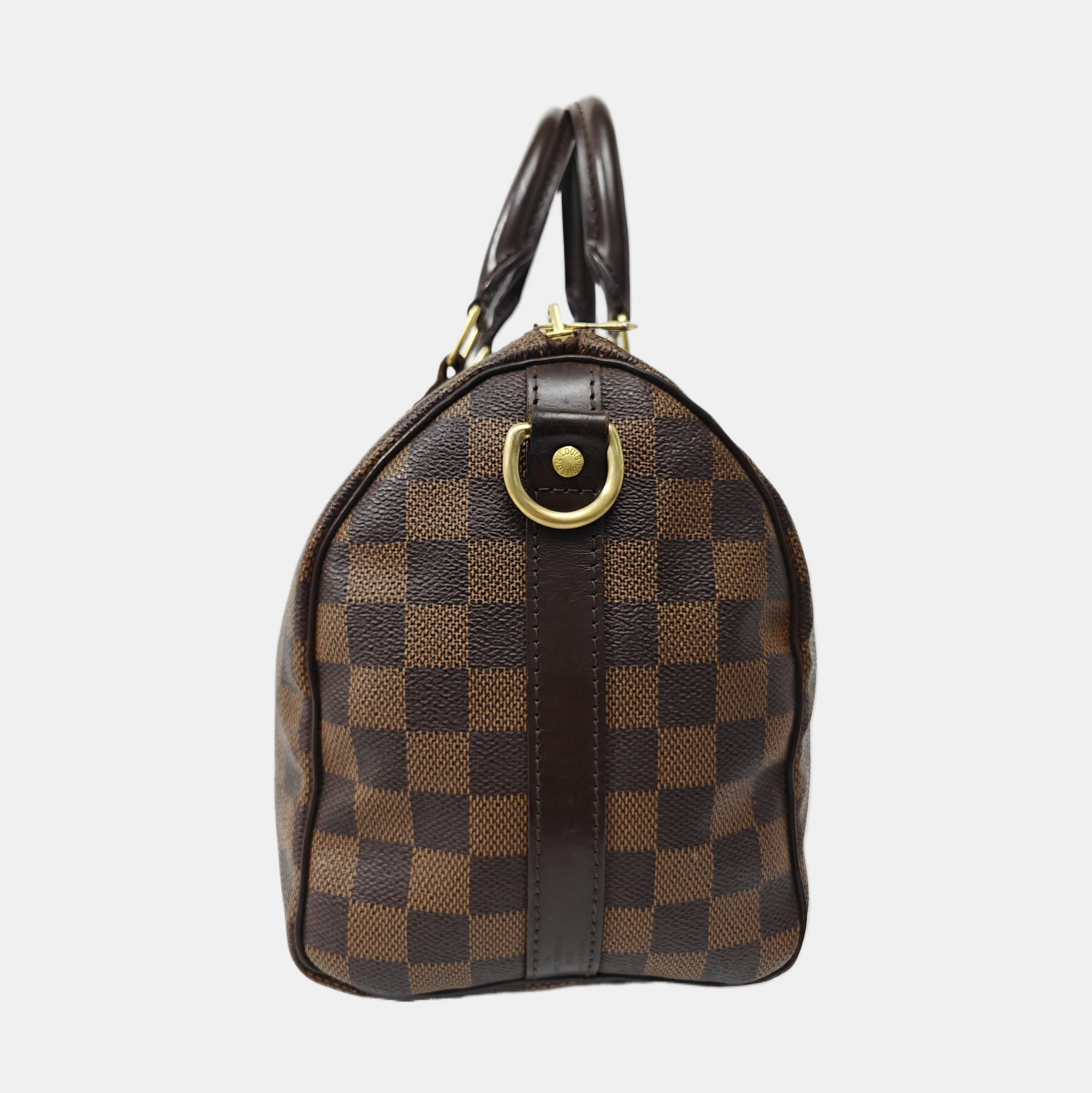 SPEEDY 25 Damier Ebene Coated Canvas Brown
