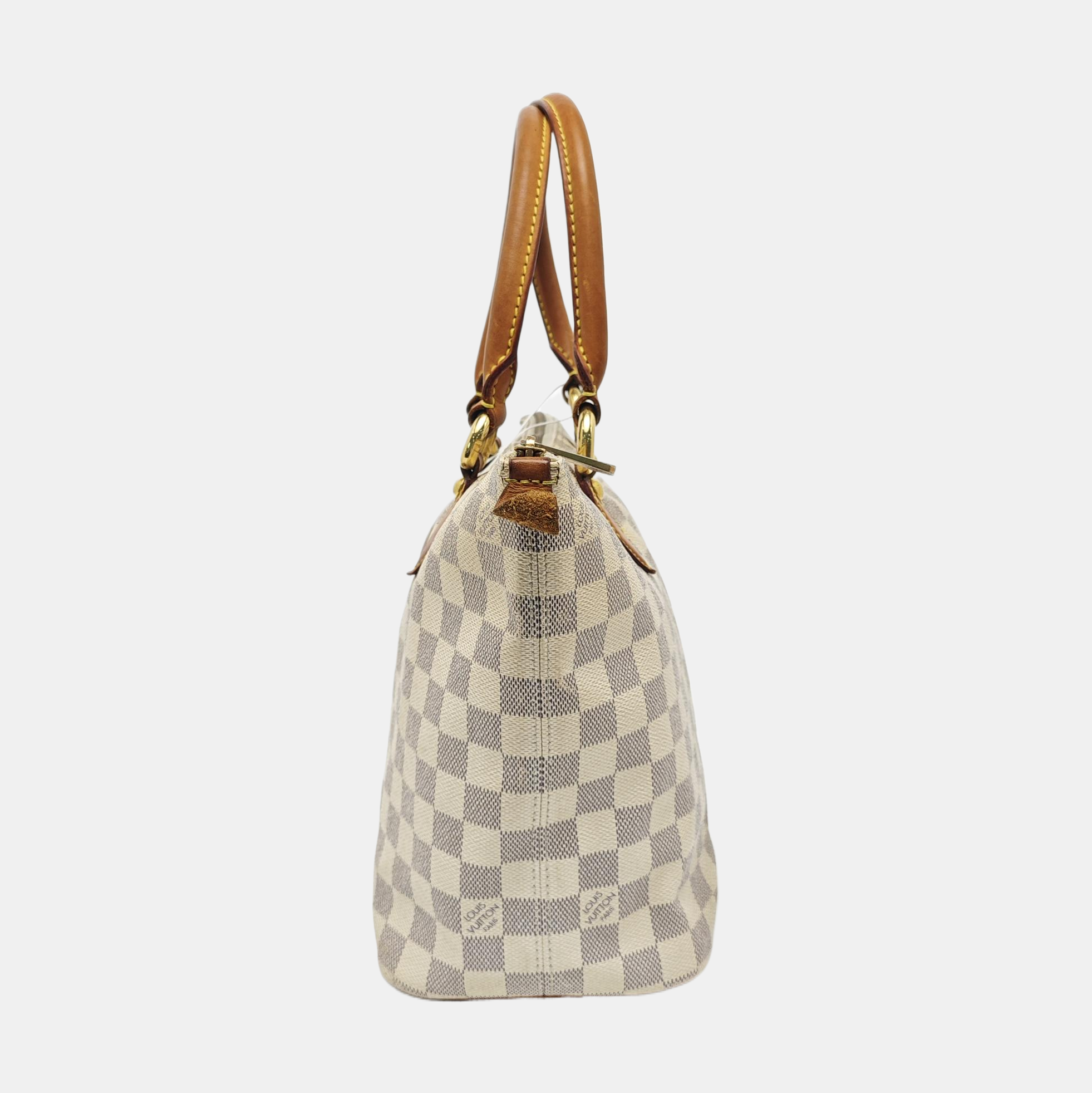 SALEYA PM Damier Azur Coated Canvas White