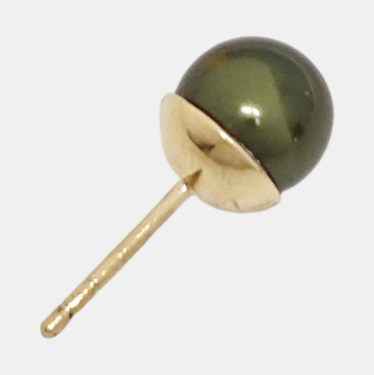 Metal Green Stud Earrings