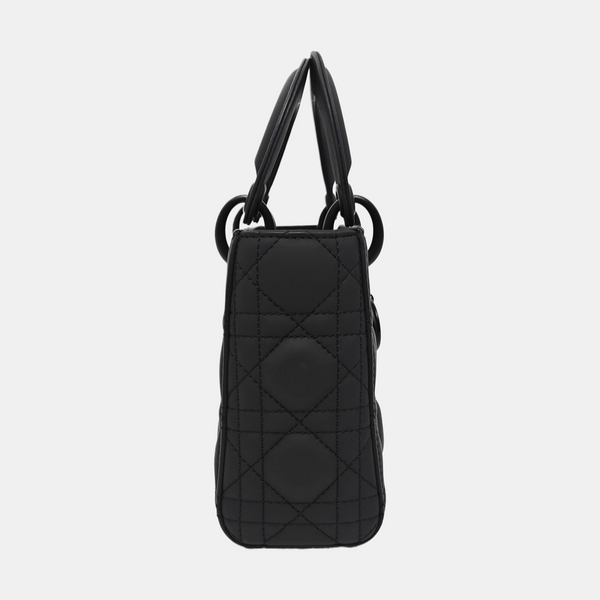 Lady Dior Mini Cannage Calfskin Black