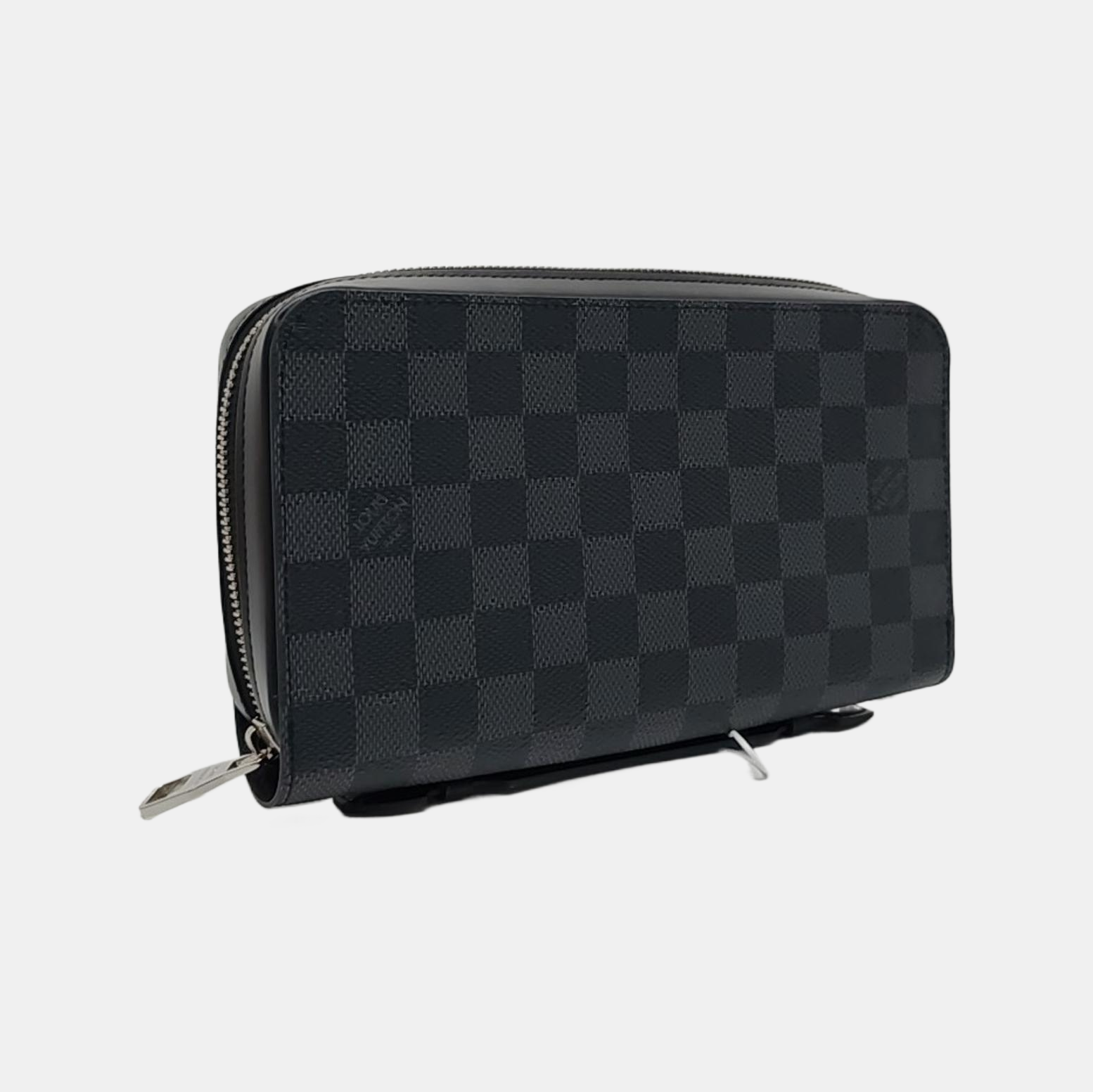 ZIPPY Extra Large Damier Graphite Coated Canvas Gray