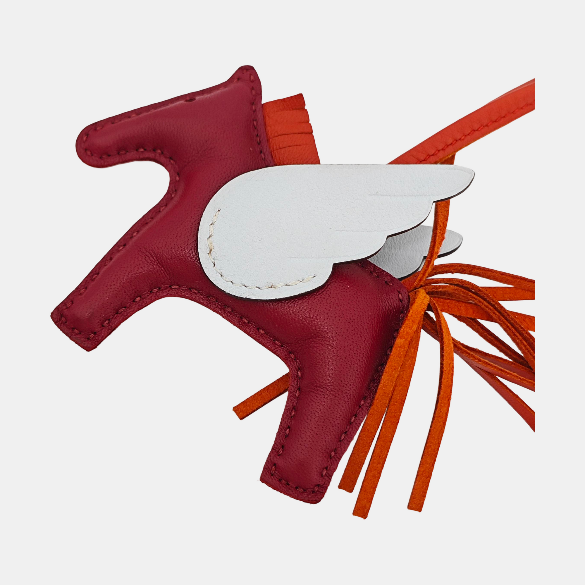Leather Bag Charm Red