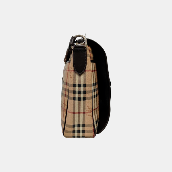 Coated Canvas Crossbody Bag Beige