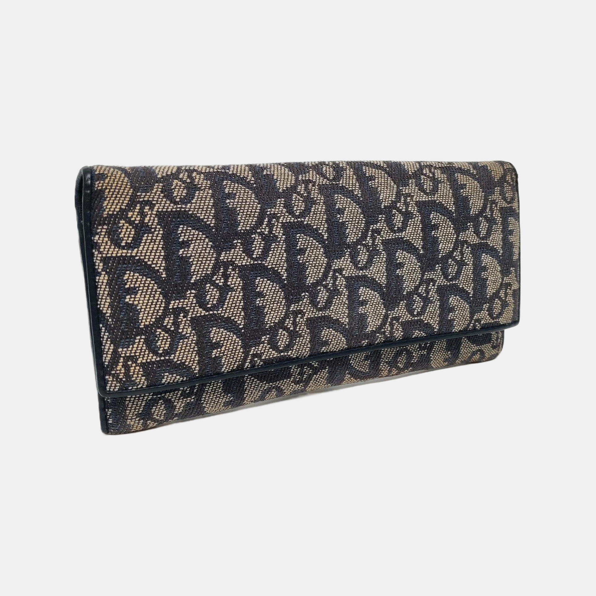 Oblique Coated Canvas Wallet Blue
