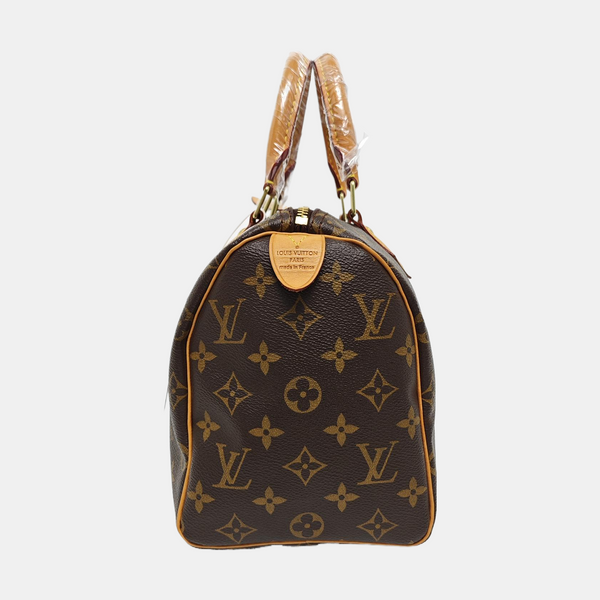 Authenticated pre-owned  SPEEDY 25 Monogram Coated Canvas Brown - Top Handle Bag at Looply