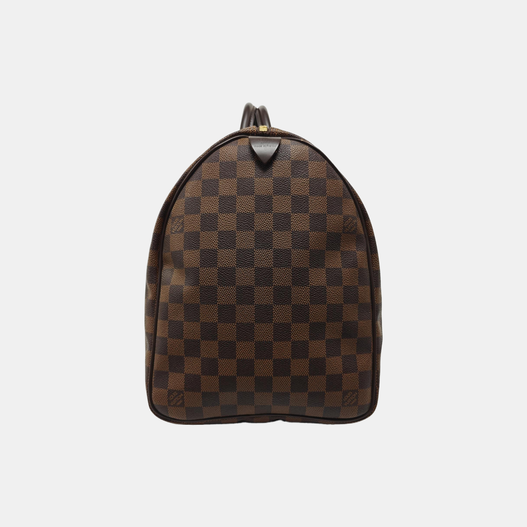 KEEPALL 50 Damier Ebene Coated Canvas Brown