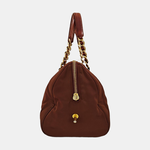 Fabric Tote Bag Brown