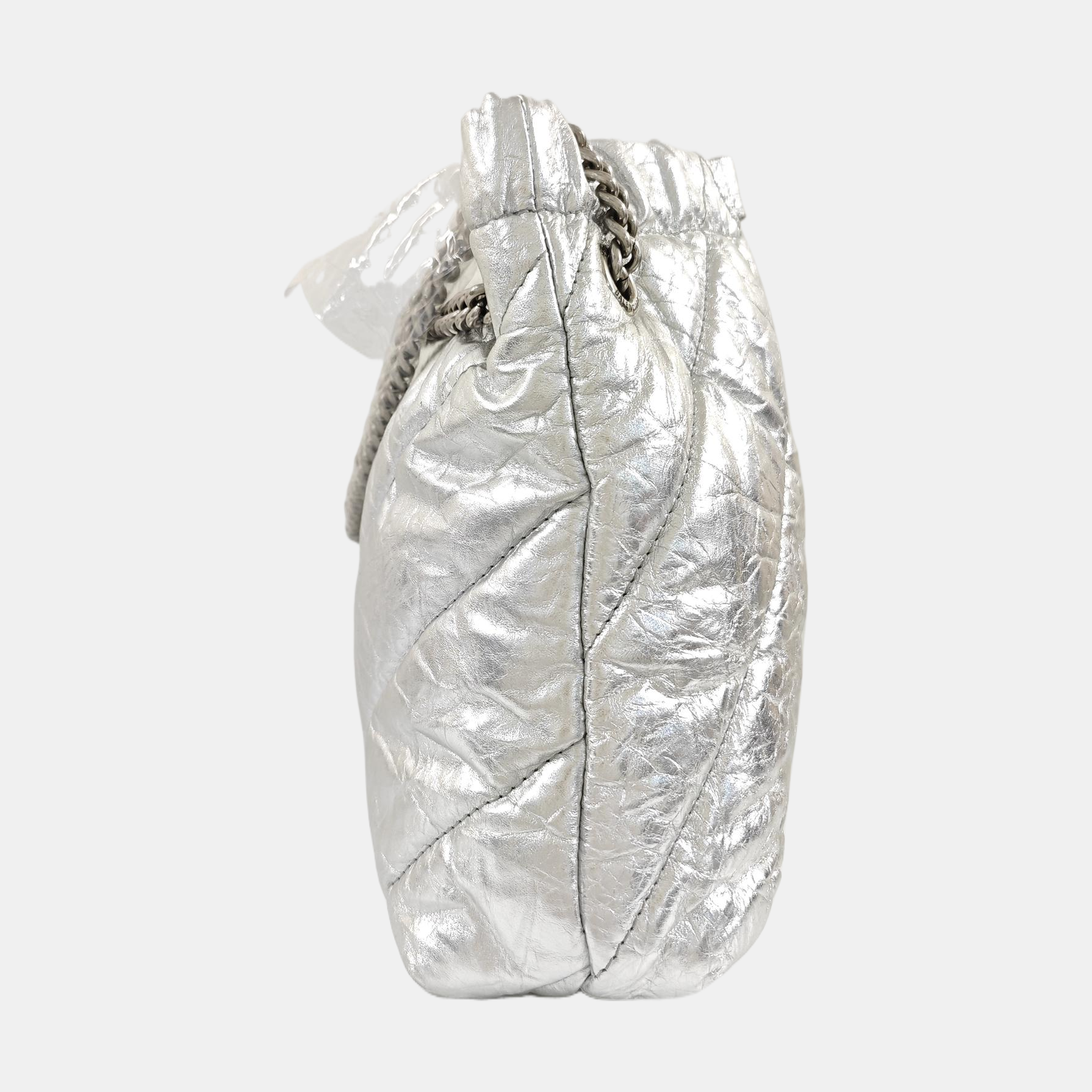 Crush Small Quilted Calfskin Silver