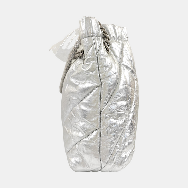 Crush Small Quilted Calfskin Silver
