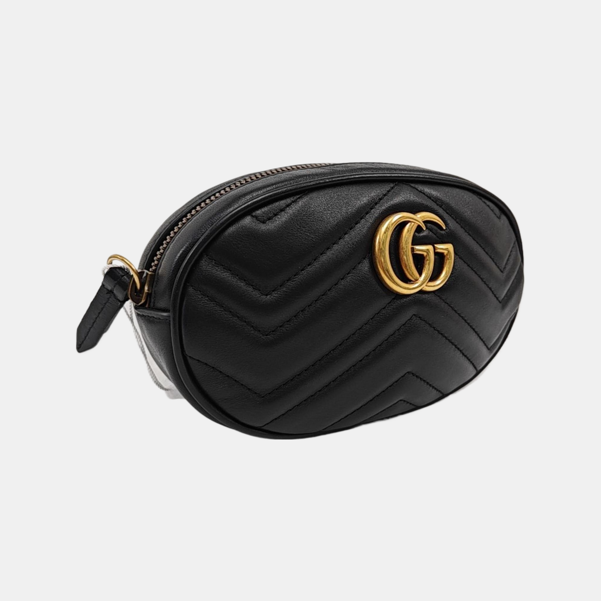 GG Marmont Super Mini Quilted Calfskin Black