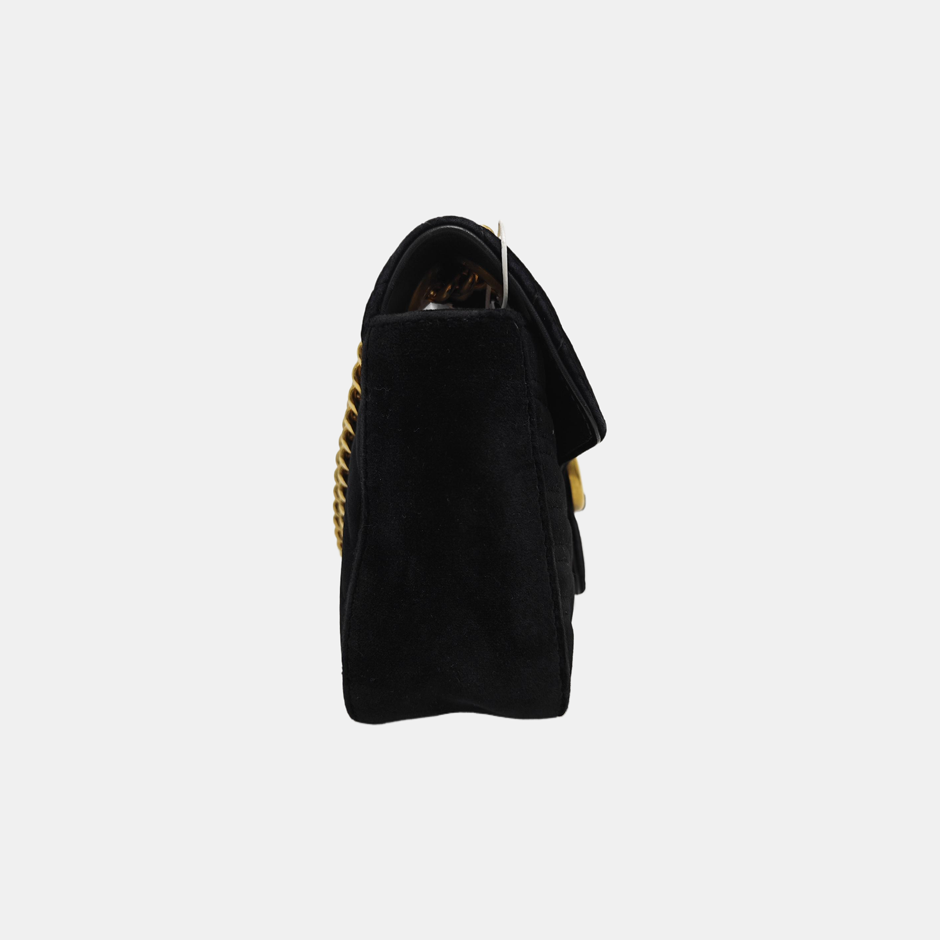 GG Marmont Medium Quilted Velvet Black