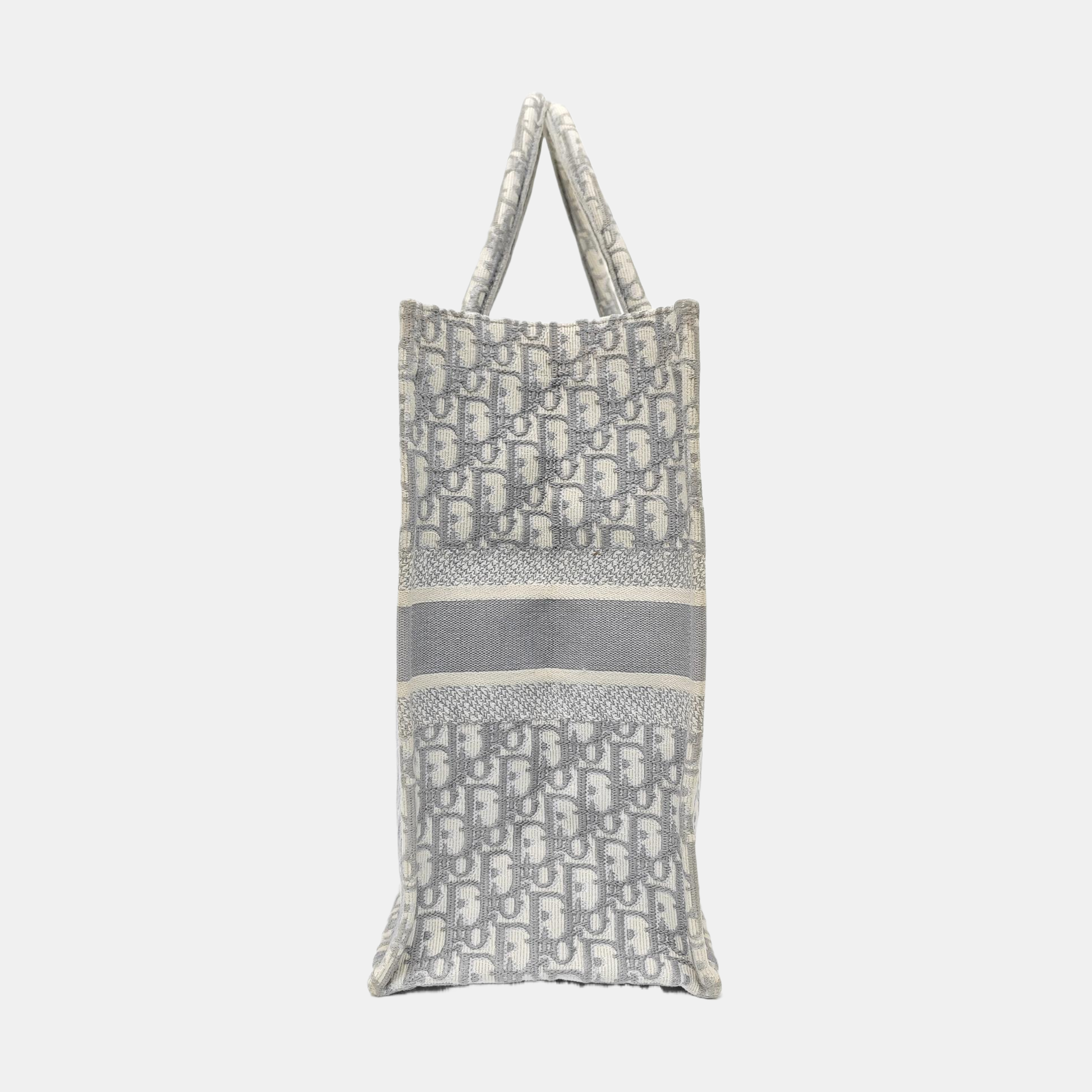Book Tote Large Oblique Canvas Gray