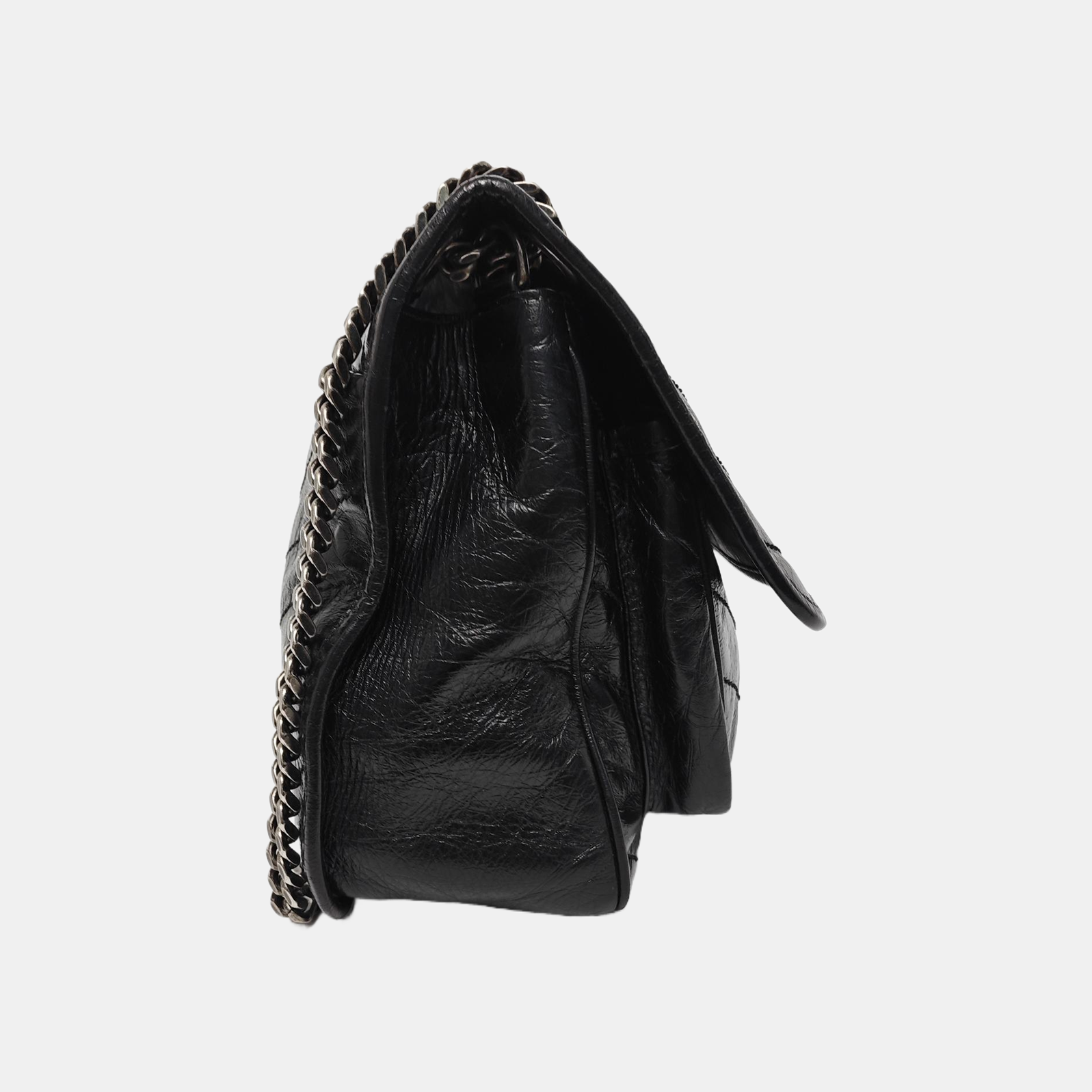 NIKI Medium Chevron Calfskin Black