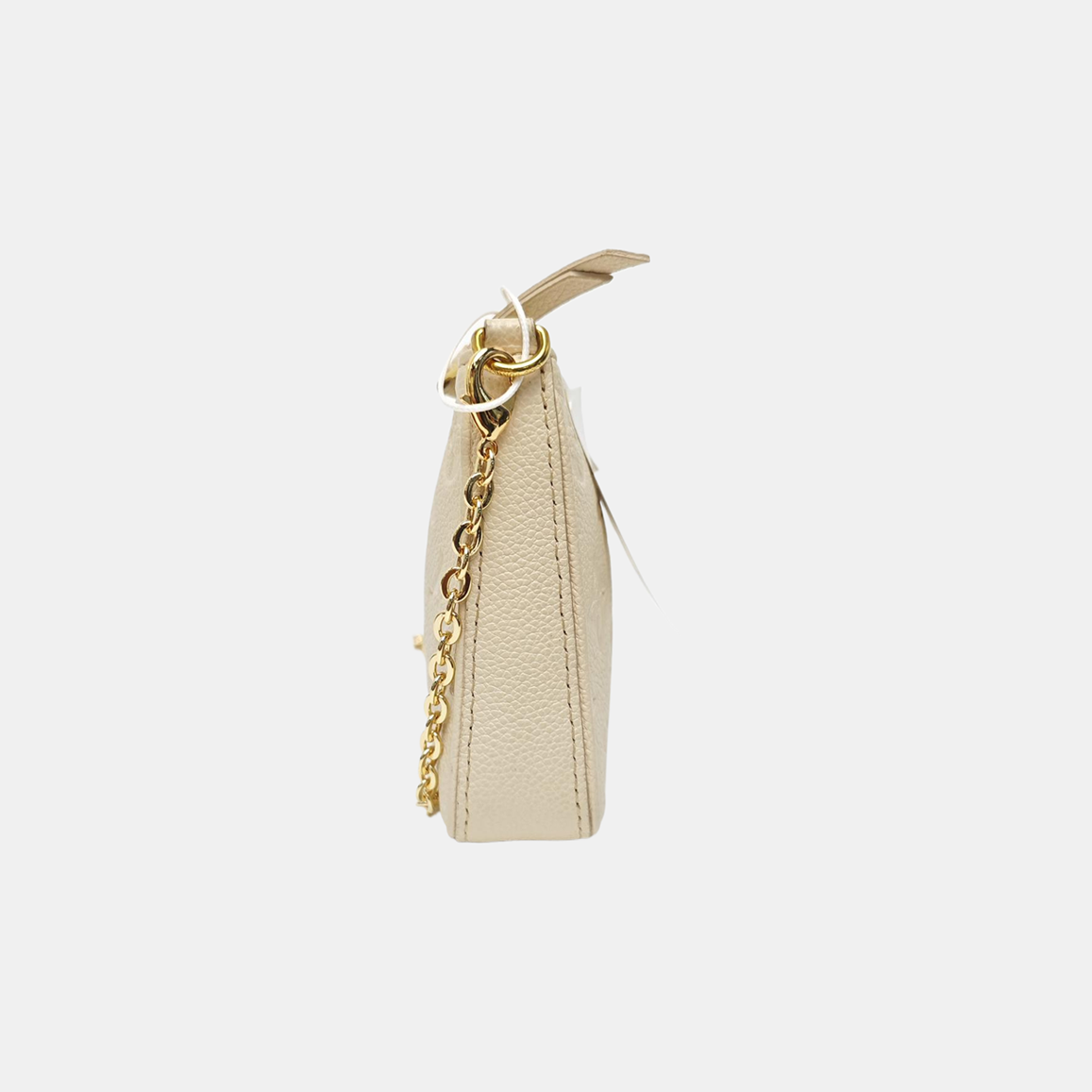 EASY POUCH ON STRAP Calfskin Beige