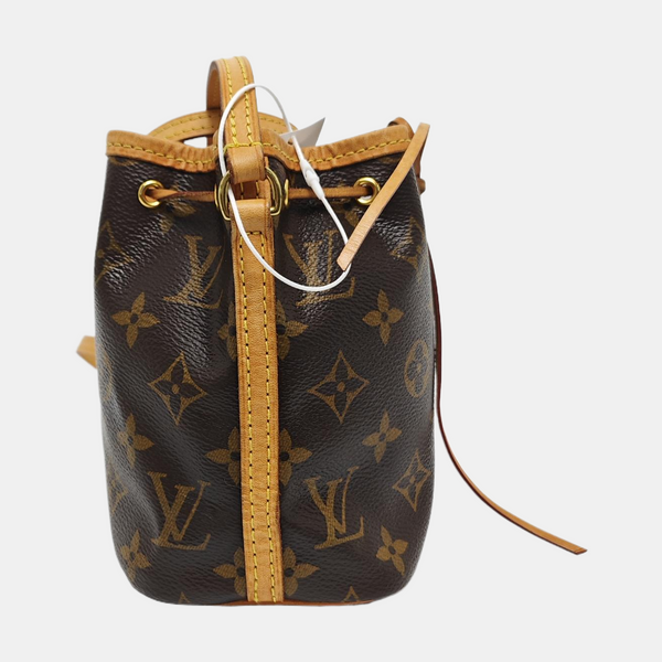 Authenticated pre-owned  NÉONOÉ Nano Monogram Coated Canvas Brown - Bucket Bag at Looply