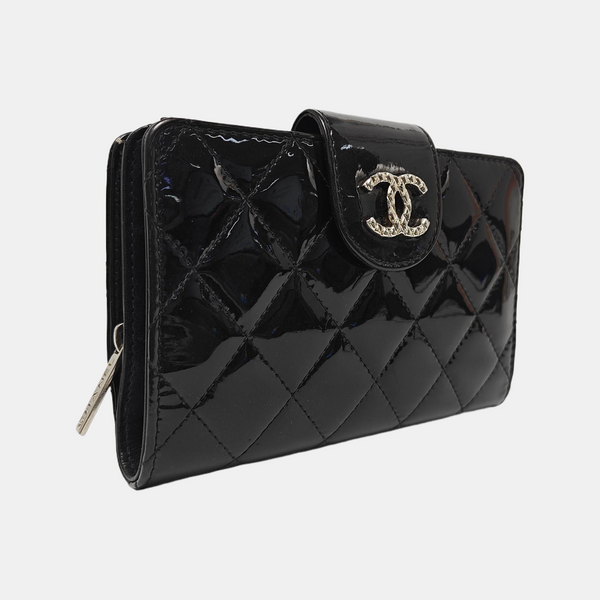 Quilted Calfskin Wallet Black