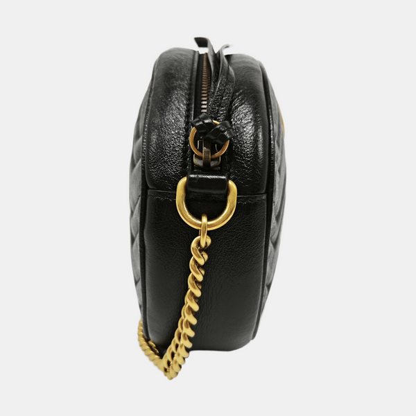 Authenticated pre-owned  GG Marmont Mini Quilted Calfskin Black - Shoulder Bag at Looply