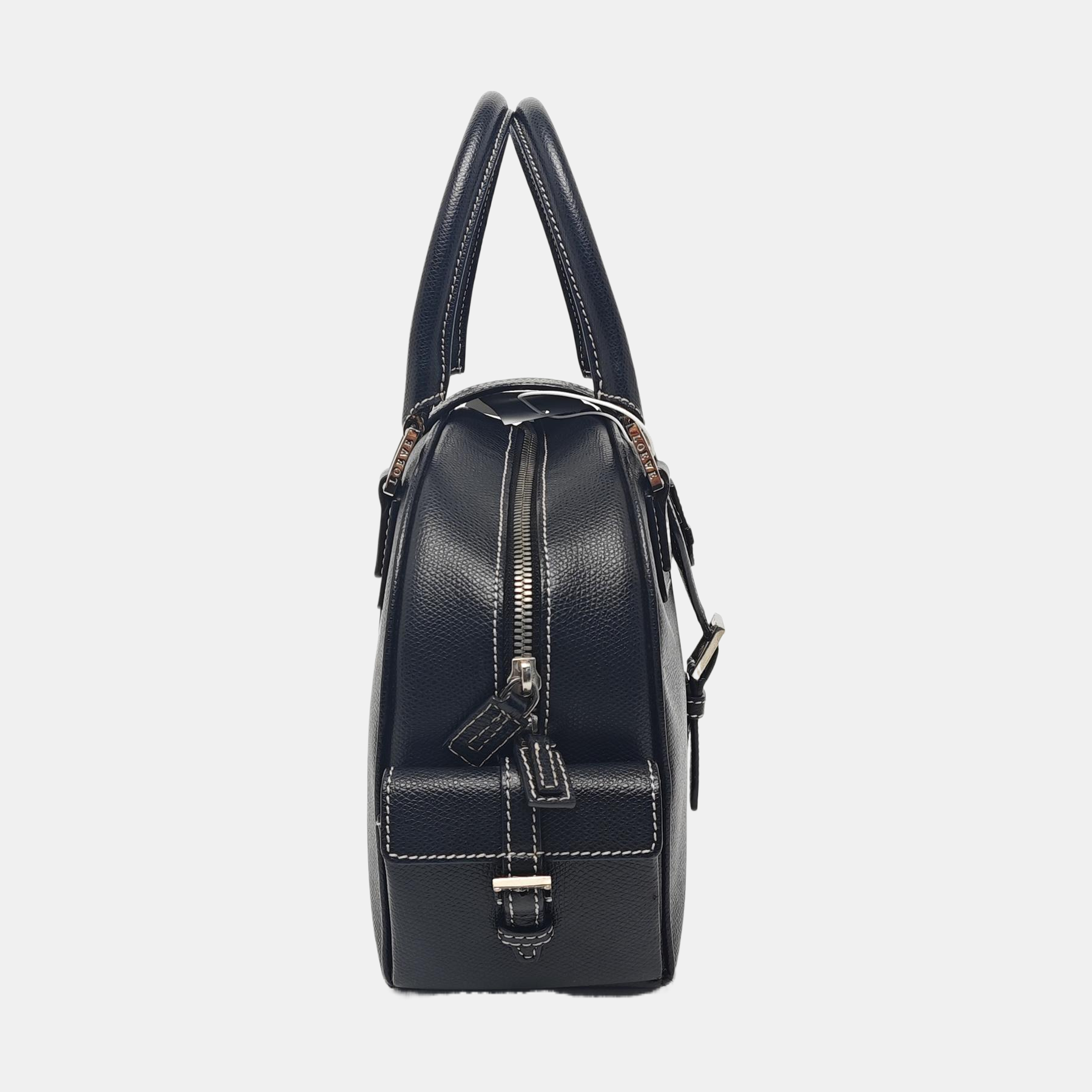 Calfskin Top Handle Bag Black