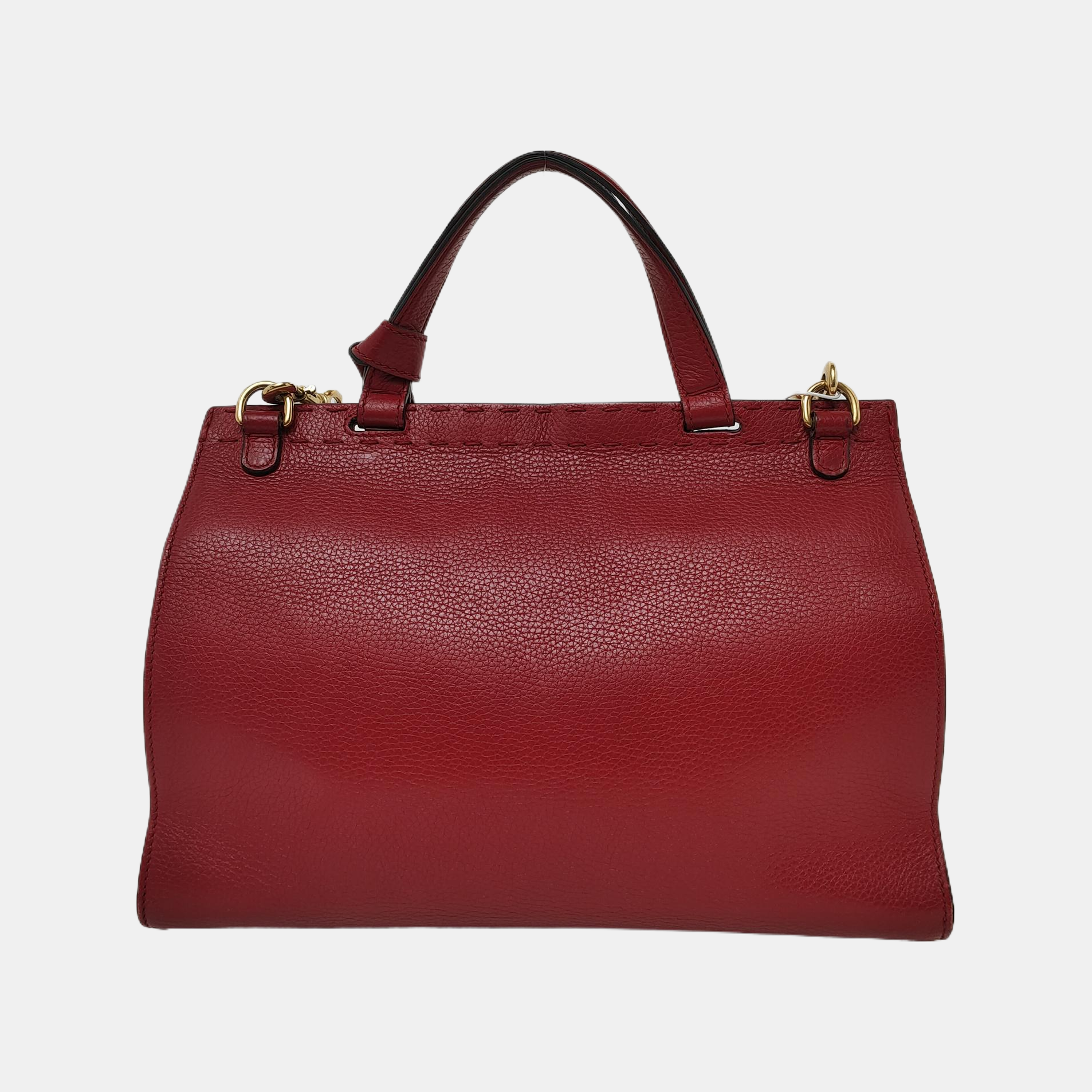 Authenticated pre-owned  GG Marmont Top Handle Small Calfskin Red - Shoulder Bag at Looply