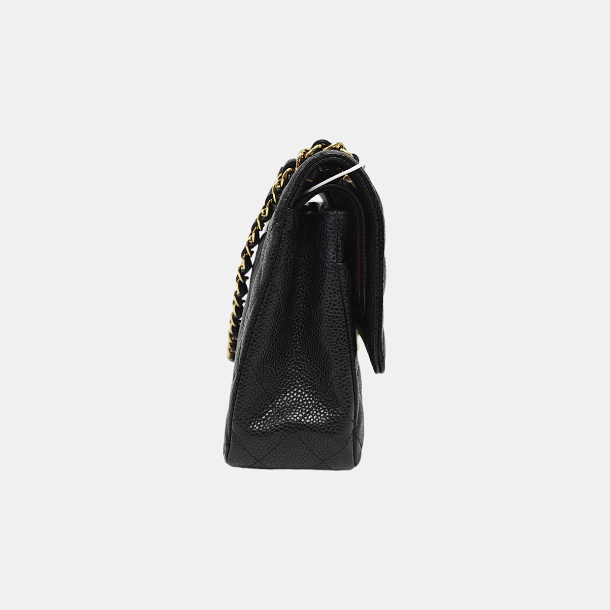CLASSIC FLAP Medium Quilted Grained Calfskin Black
