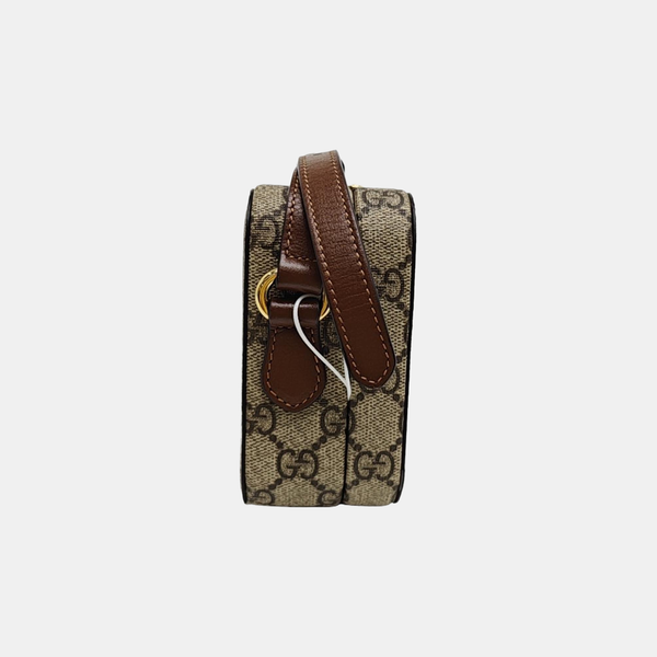 Monogram Coated Canvas Crossbody Bag Mini Beige