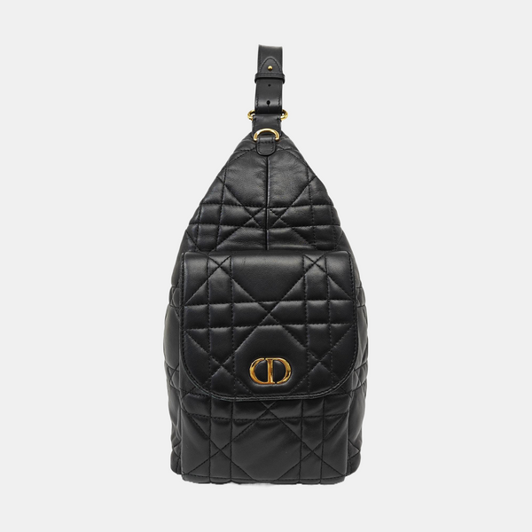 Cannage Lambskin Shoulder Bag Black