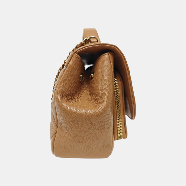 COCO HANDLE Mini Quilted Grained Calfskin Brown