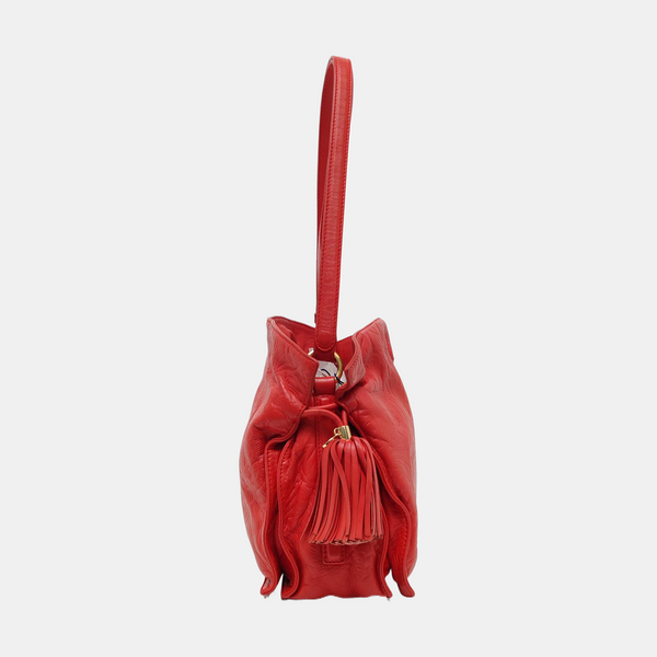 Authenticated pre-owned  Flamenco Calfskin Red - Shoulder Bag at Looply
