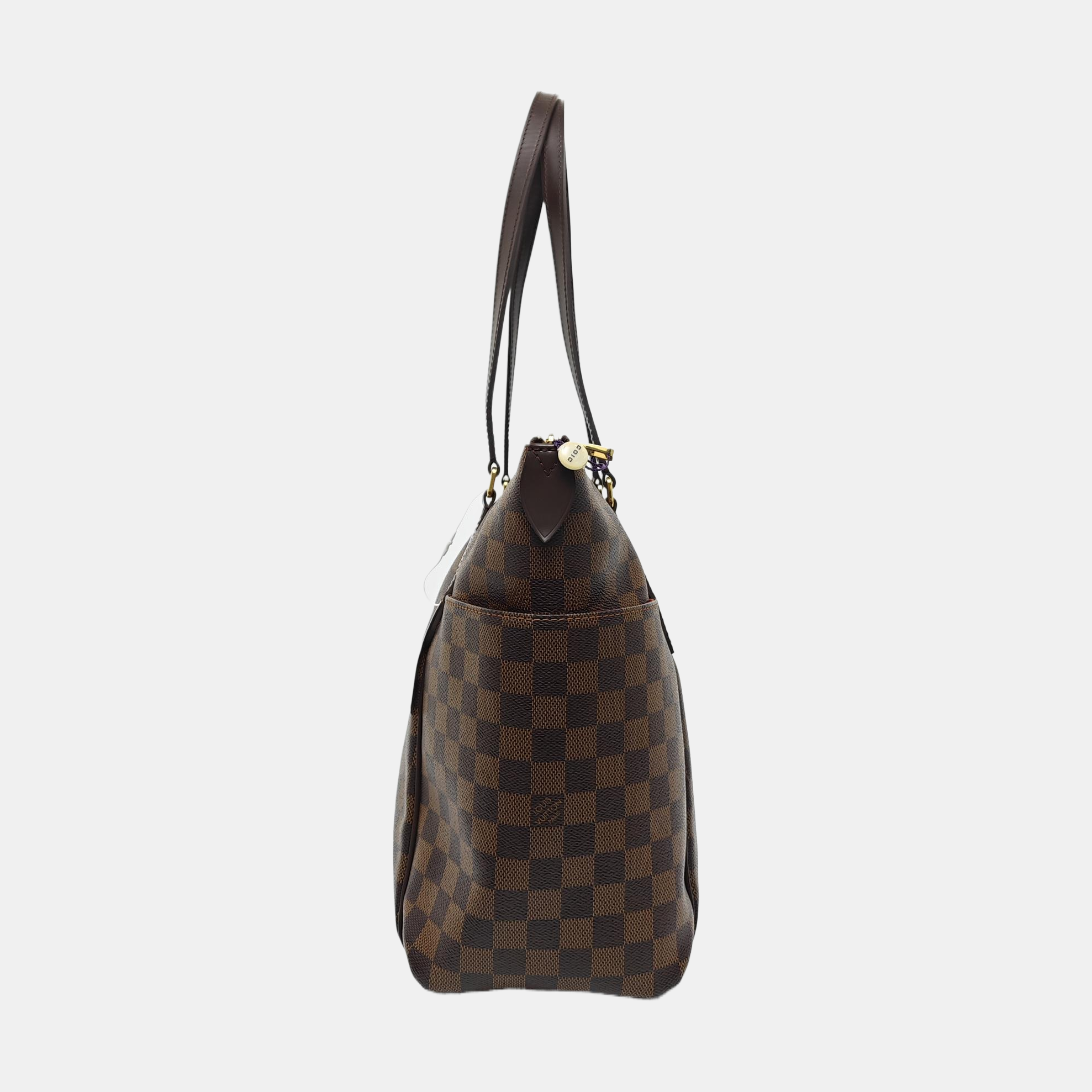 Authenticated pre-owned  TOTALLY MM Damier Ebene Coated Canvas Brown - Tote Bag at Looply