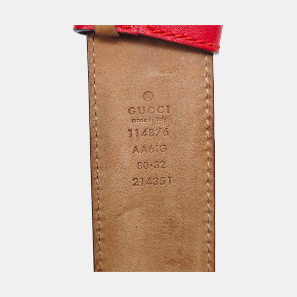 Leather Belt Red