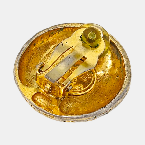 Vintage Metal Gold Clip On Earrings