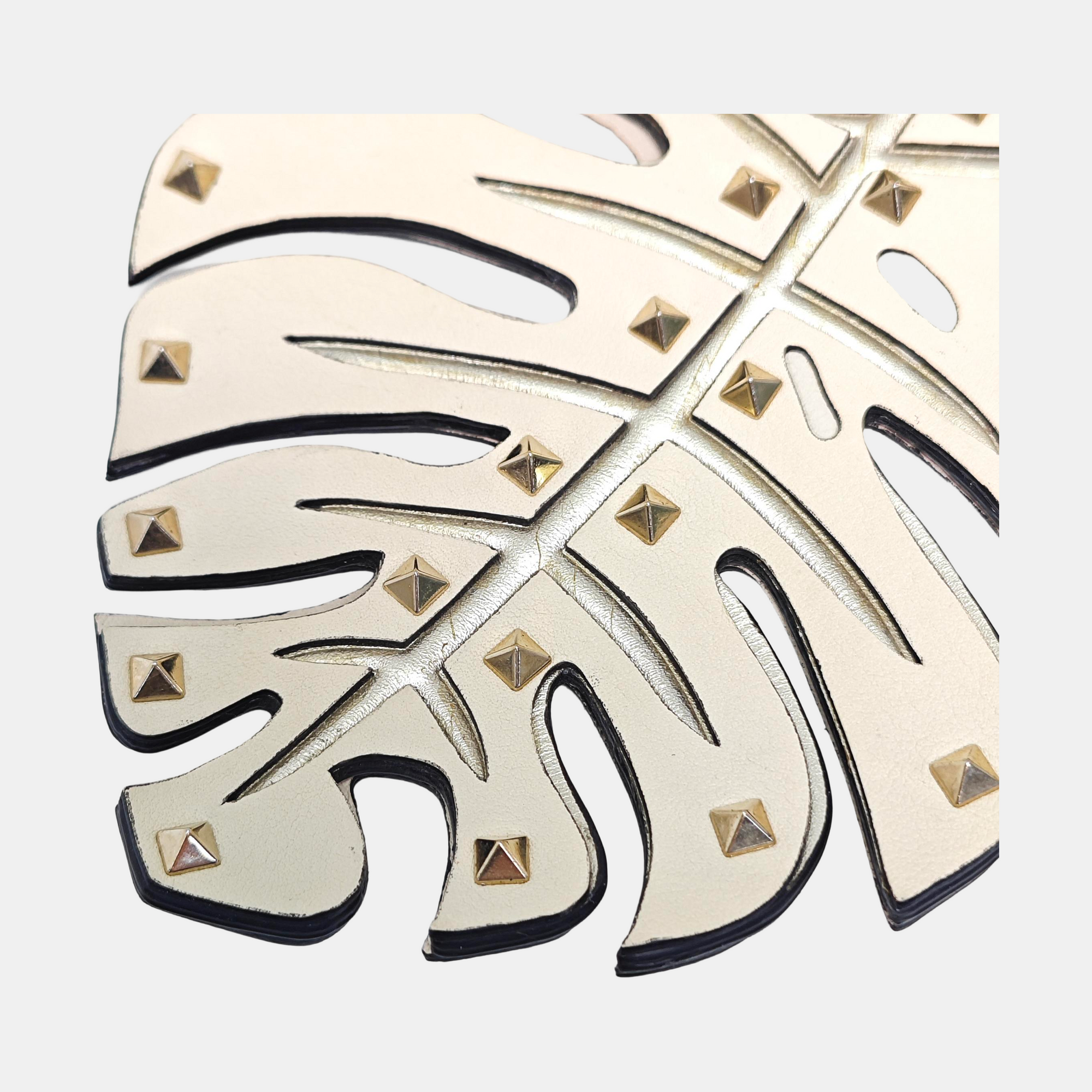 Leather Bag Charm White