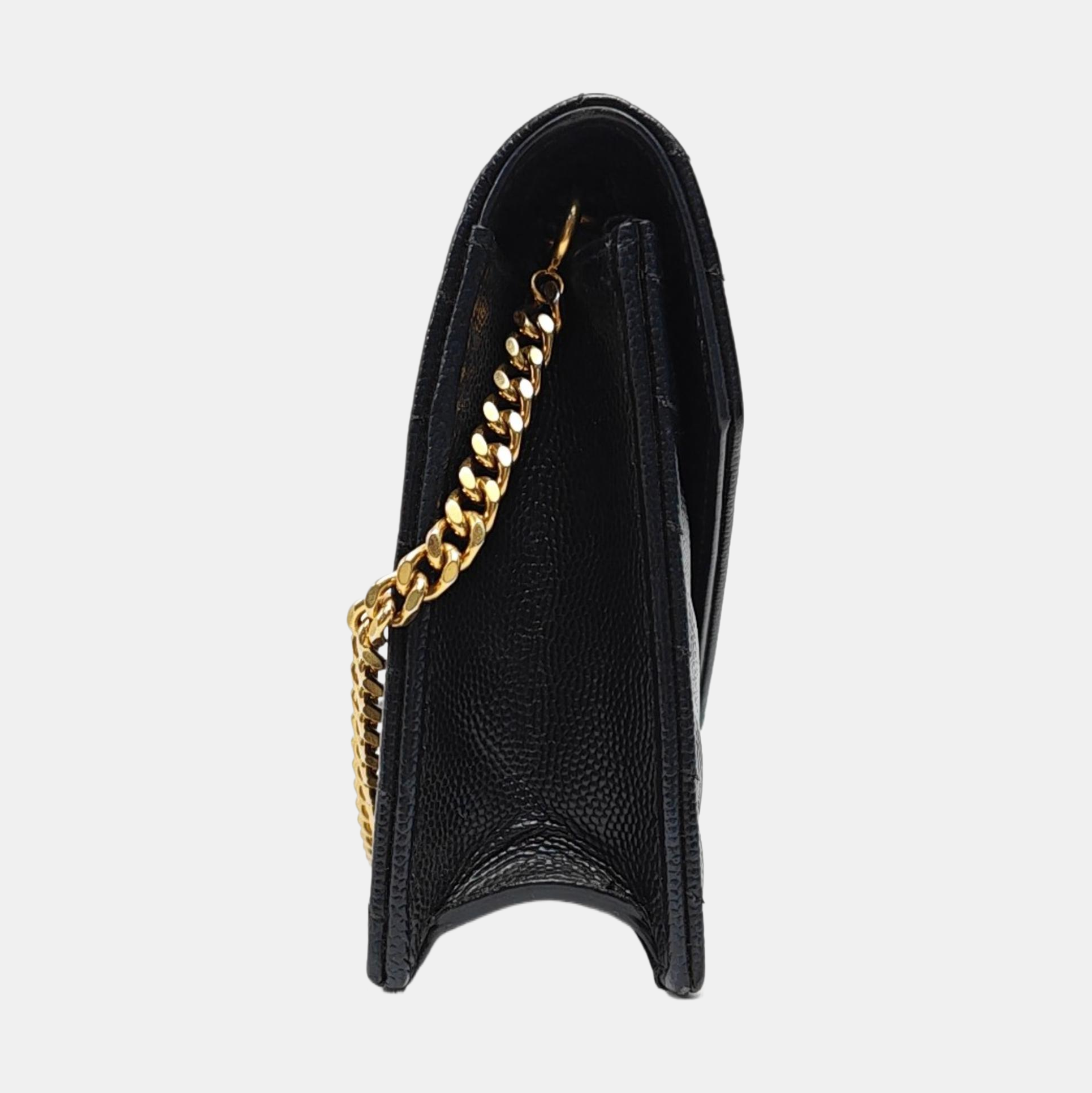 MONOGRAM WOC Chevron Calfskin Black