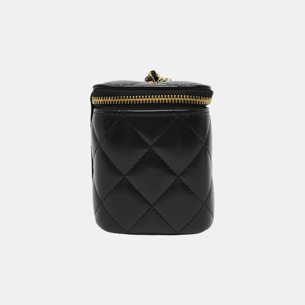 VANITY CASE Small Quilted Lambskin Black