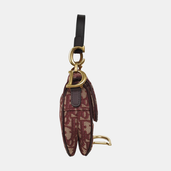 Authenticated pre-owned  Saddle Mini Oblique Canvas Red - Shoulder Bag at Looply
