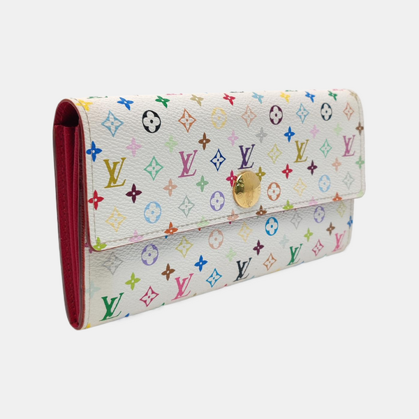 Monedero Monogram en lona revestida blanca