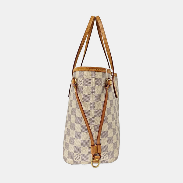 NEVERFULL PM Damier Azur Coated Canvas White