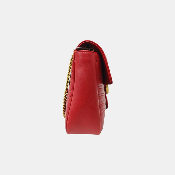 GG Marmont Large Quilted Calfskin Red
