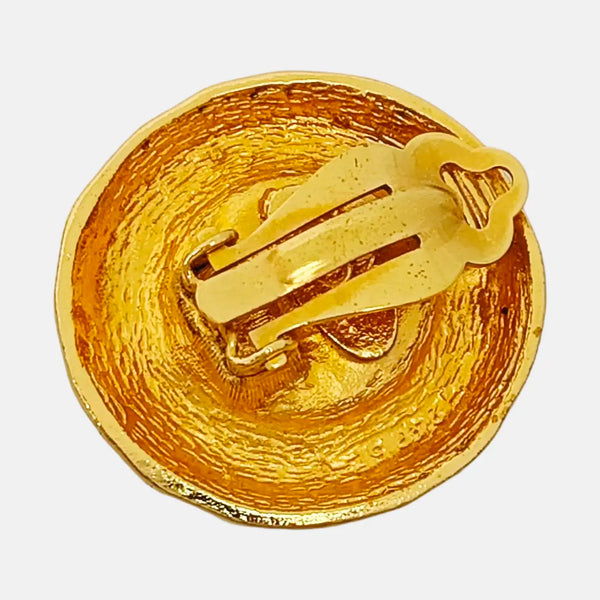 Metal Gold Clip On Earrings