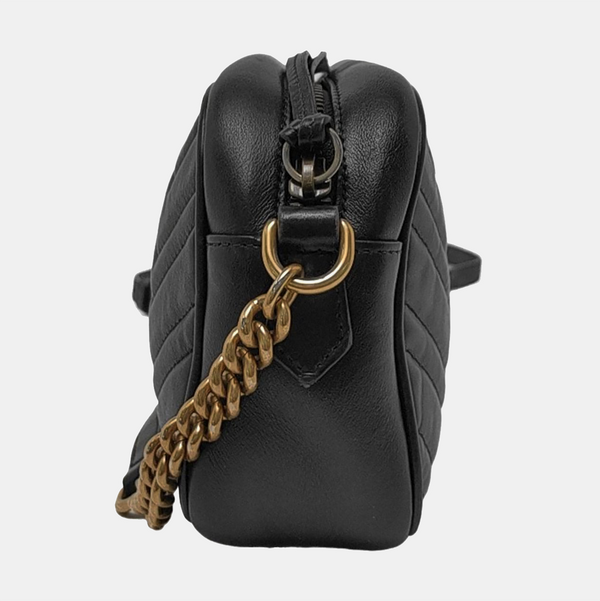 GG Marmont Small Quilted Calfskin Black