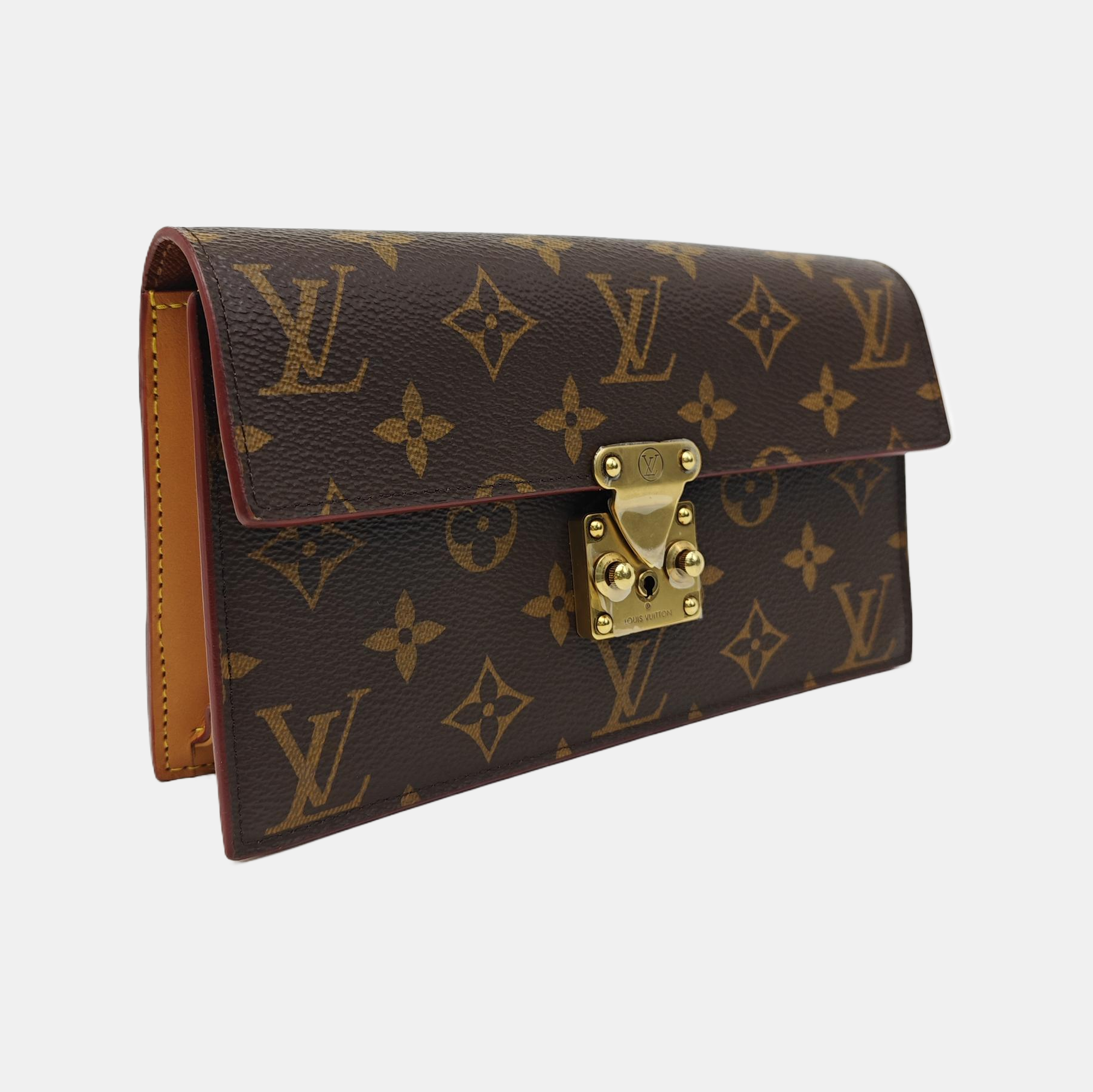 S LOCK GM Monogram Coated Canvas Brown