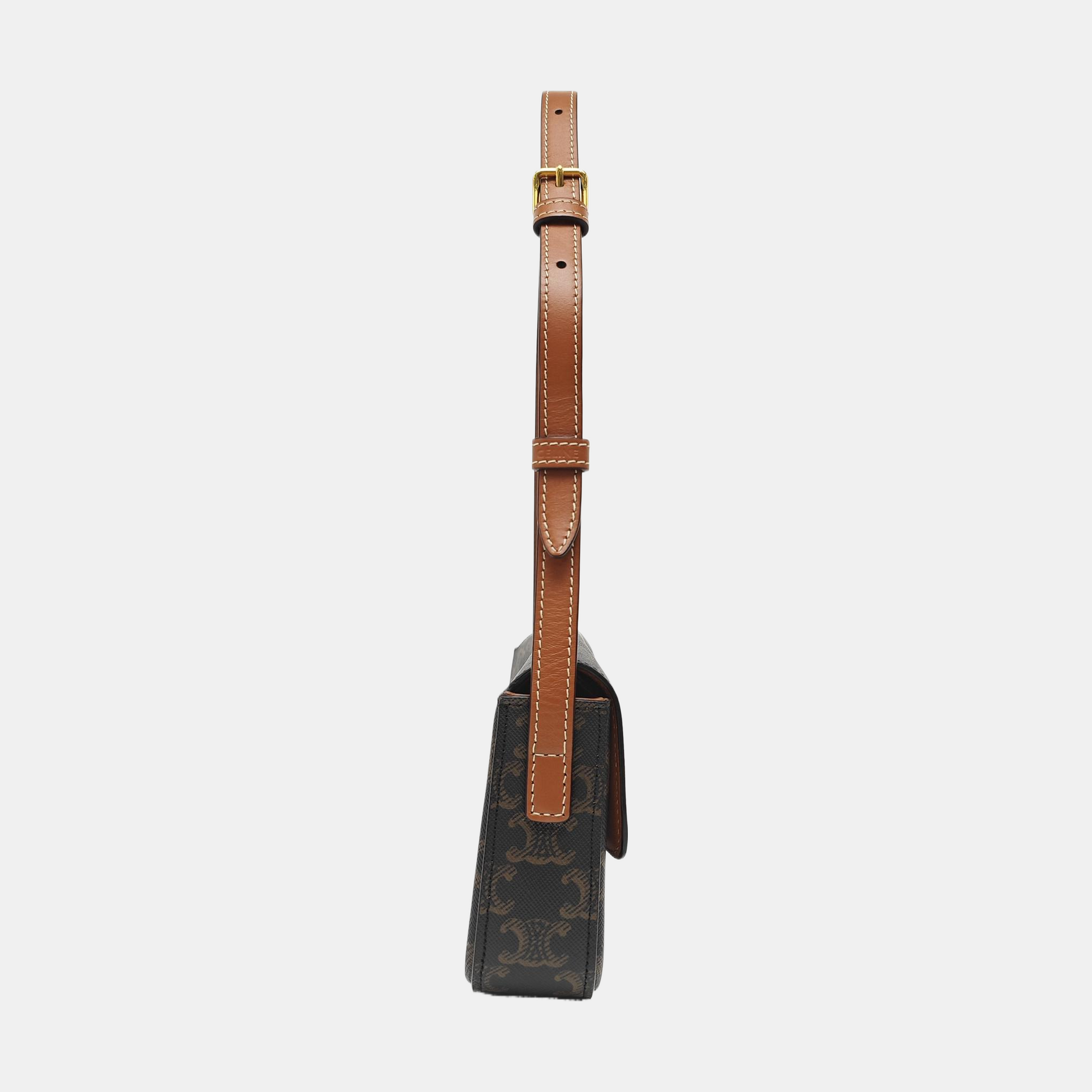 TRIOMPHE Small Coated Canvas Brown